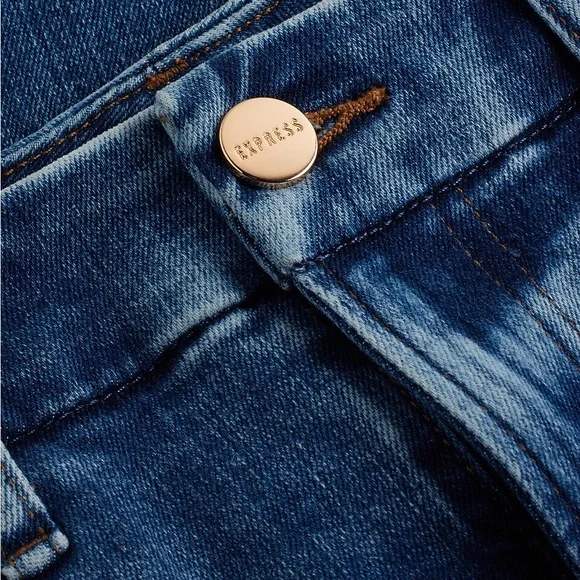 Express High-Rise Skinny Jeans in Medium Blue, Large - Picture 6 of 9